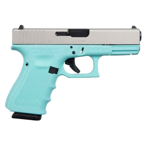glock 19 gen 4 robins egg blue 9mm luger 402in matte stainless pistol 151 rounds 1537089 1
