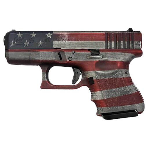 glock 26 gen3 9mm luger 343in usa flag cerakote pistol 101 rounds 1823951 1