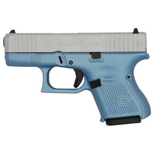 glock 26 gen5 9mm luger 343in silverpolar blue cerakote pistol 101 rounds 1823942 1
