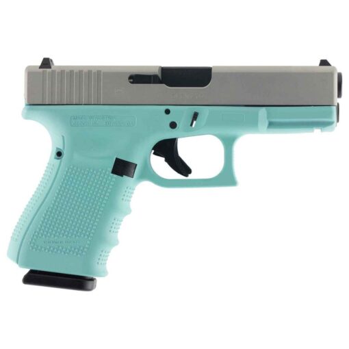 glock g19 gen 4 9mm luger 401in silver aluminum cerakoterobin egg blue pistol 151 rounds 1625126 1