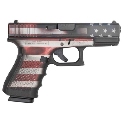 glock g19 gen 4 battleworn usa flag 9mm luger 402in cerakote battleworn usa flag pistol 151 rounds 1618498 1
