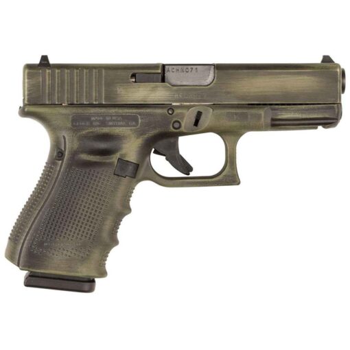 glock g19 gen4 9mm luger 402in od green battleworn cerakote pistol 151 rounds 1506406 1