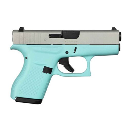 glock g42 robins egg blue 380 auto acp 326in cerakote shimmering aluminum pistol 61 rounds 1618493 1