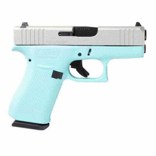 glock g43x robins egg blue 9mm luger 34in shimmering aluminum pistol 101 rounds 1618533 1